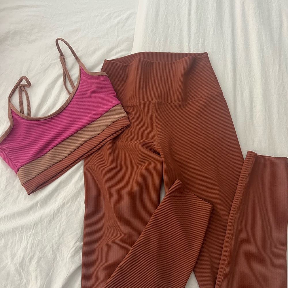 Beach Riot Rust Ribbed High-Waist Leggings - Picture 1 of 2